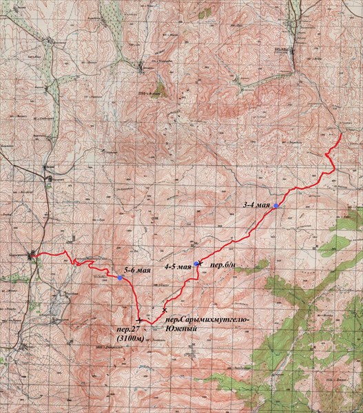 Aladaglar и окрестности (1 км)_наш маршрут 2010 с подписями